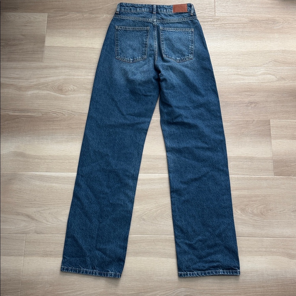 Zara - Rhinestone High Rise Straight Leg Jeans - Picture 3 of 10